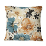Designart "Coastal Tranquil Florals Collage Unveiled" Floral Printed Throw Pillow