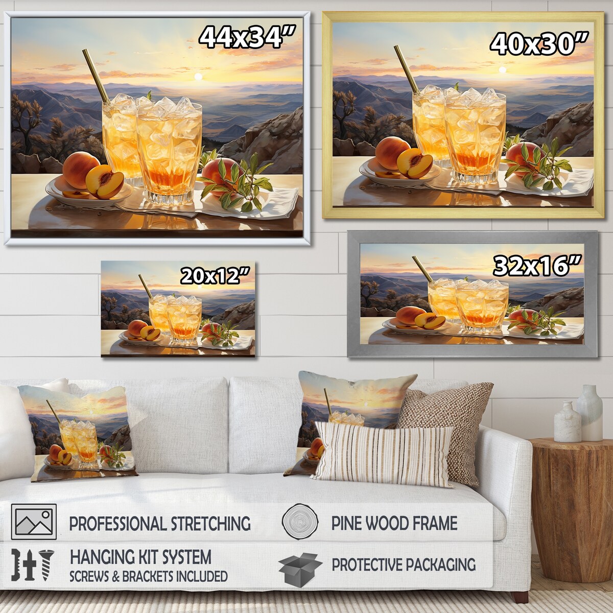 Designart "Cocktail Pisco Punch Panorama II" Cocktails Wall Art