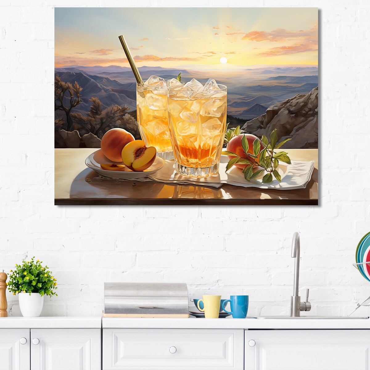 Designart "Cocktail Pisco Punch Panorama II" Cocktails Wall Art