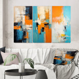 Designart "Colorfields Deconstructed Minimal Abstract I" Abstract Painting Wall Art Of 3 - Modern For Office Decor