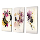 Designart "Colorful Circular Abstract III" Abstract Wall Art Set Of 3 - Modern Gallery Set For Office Decor