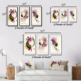 Designart "Colorful Circular Abstract III" Abstract Wall Art Set Of 3 - Modern Gallery Set For Office Decor