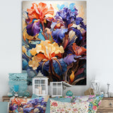 Designart "Colorful Irises With Their Distinctive Curves" Irises Wall Art