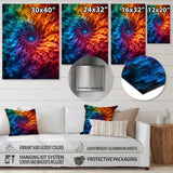 Designart "Colorful Space Fractal Spiral II" Fractal Metal Wall Art Print - Colorful Metal Art Modern Metal Art Work