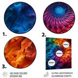 Designart "Colorful Space Fractal Spiral II" Fractal Metal Wall Art Print - Colorful Metal Art Modern Metal Art Work