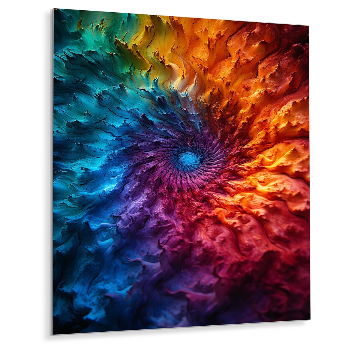 Designart "Colorful Space Fractal Spiral II" Fractal Metal Wall Art Print - Colorful Metal Art Modern Metal Art Work