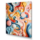 Designart "Colorful Tidal Swirls Art II" Abstract Wall Art Print Multi - Modern Wall Art Décor For Bedroom