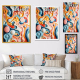 Designart "Colorful Tidal Swirls Art II" Abstract Wall Art Print Multi - Modern Wall Art Décor For Bedroom
