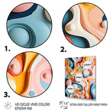 Designart "Colorful Tidal Swirls Art II" Abstract Wall Art Print Multi - Modern Wall Art Décor For Bedroom