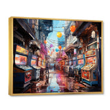 Designart "Colorful Video Game Arcade Dreams" Video Games Framed Wall Art Living Room