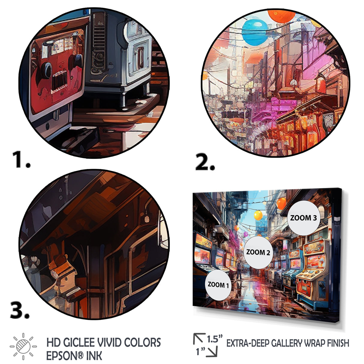 Designart "Colorful Video Game Arcade Dreams" Video Games Framed Wall Art Living Room