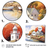 Designart "Connecticut'S Lake Village Charm I" Connecticut Metal Art Print Set