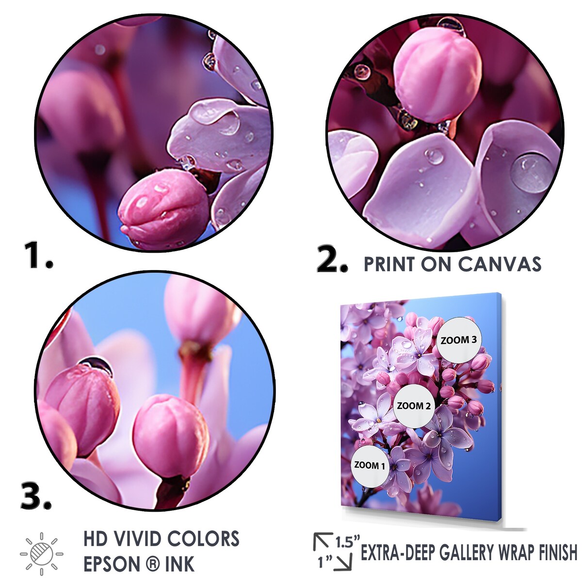 Designart "Contemporary Lilac Tranquility " Lilacs Wall Art