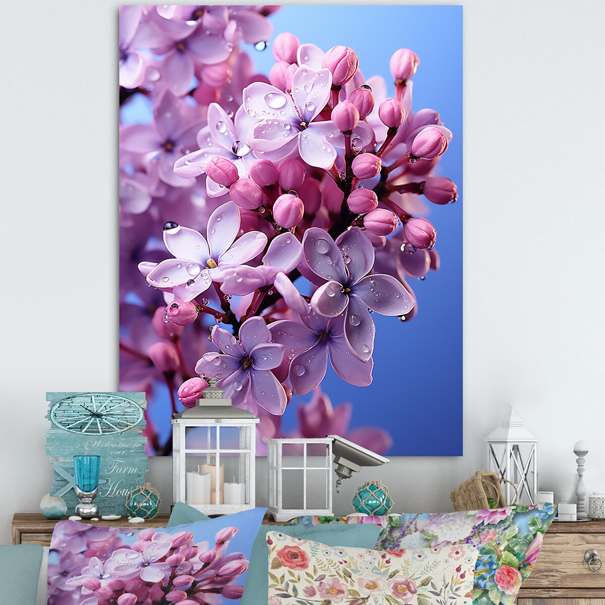 Designart "Contemporary Lilac Tranquility " Lilacs Wall Art