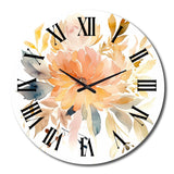 Designart "Coral Beige Meadow Wildflower III" Floral Oversized Wall Clock