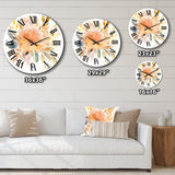 Designart "Coral Beige Meadow Wildflower III" Floral Oversized Wall Clock