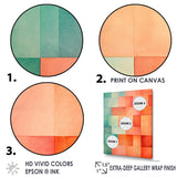 Designart "Coral Cubes Melody Shapes" Abstract Shapes Framed Canvas Wall Art