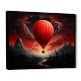 Designart "Coral Hot Air Balloons Take Flight I" Hot Air Balloon Framed Wall Art Prints