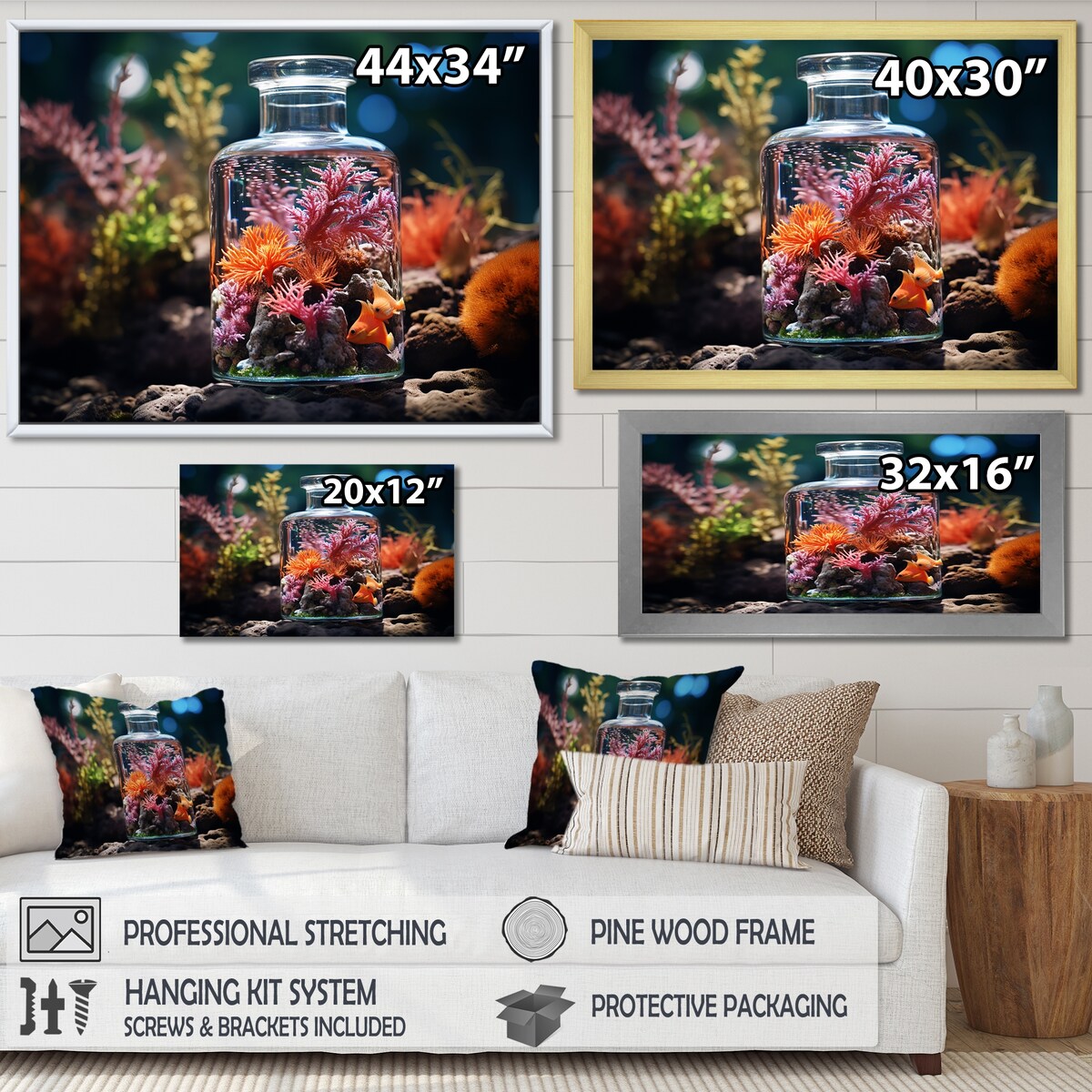 Designart "Coral In Aquarium Dream" Aquariums Wall Art
