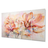 Designart "Coral Petal Symphony II" Abstract Botanicals Art Living Room Set