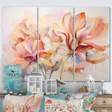 Designart "Coral Petal Symphony II" Abstract Botanicals Art Living Room Set