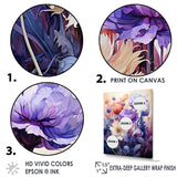 Designart "Cornflowers Purple Tones Expression I" Cornflowers Wall Art