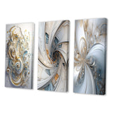 Designart "Cosmic Bliss Fractal Spiral V" Fractals Wall Art Set Of 3 - Transitional Printed Art Set For Bedroom