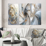 Designart "Cosmic Bliss Fractal Spiral V" Fractals Wall Art Set Of 3 - Transitional Printed Art Set For Bedroom