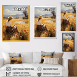 Designart "Countryside Calm Woman Meadows I" Woman Wall Art Yellow - Modern Wrapped Canvas For Hallway Décor