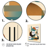 Designart "Cream Green Geometric Quiet Depths" Minimalism Wall Art For Living Room