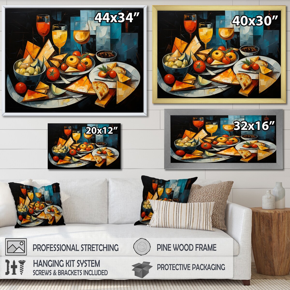 Designart "Cubic Wine Tasting Notes I" Food Wall Art