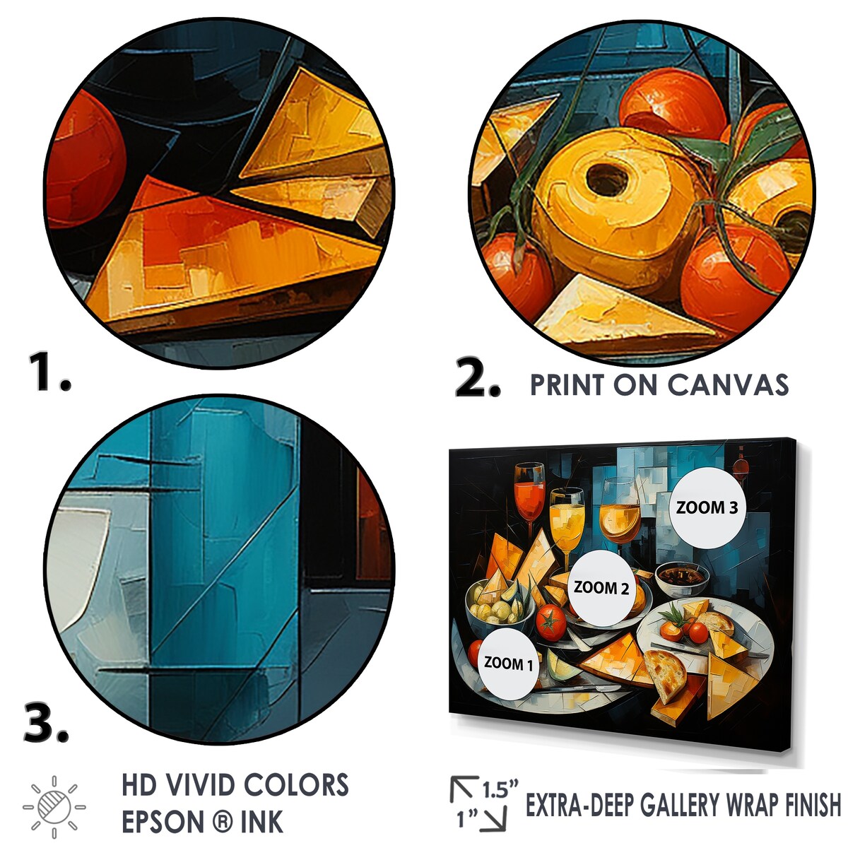 Designart "Cubic Wine Tasting Notes I" Food Wall Art