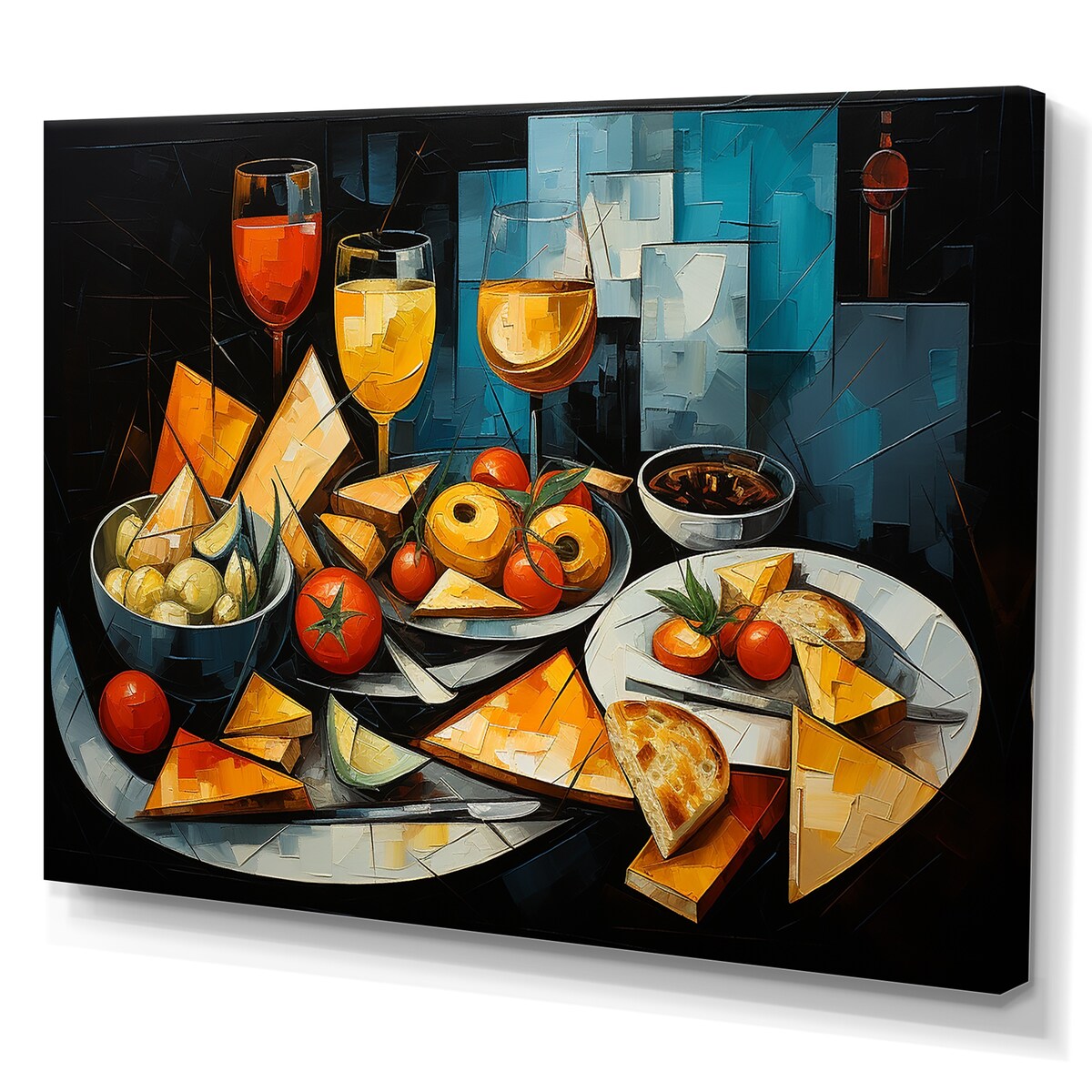 Designart "Cubic Wine Tasting Notes I" Food Wall Art