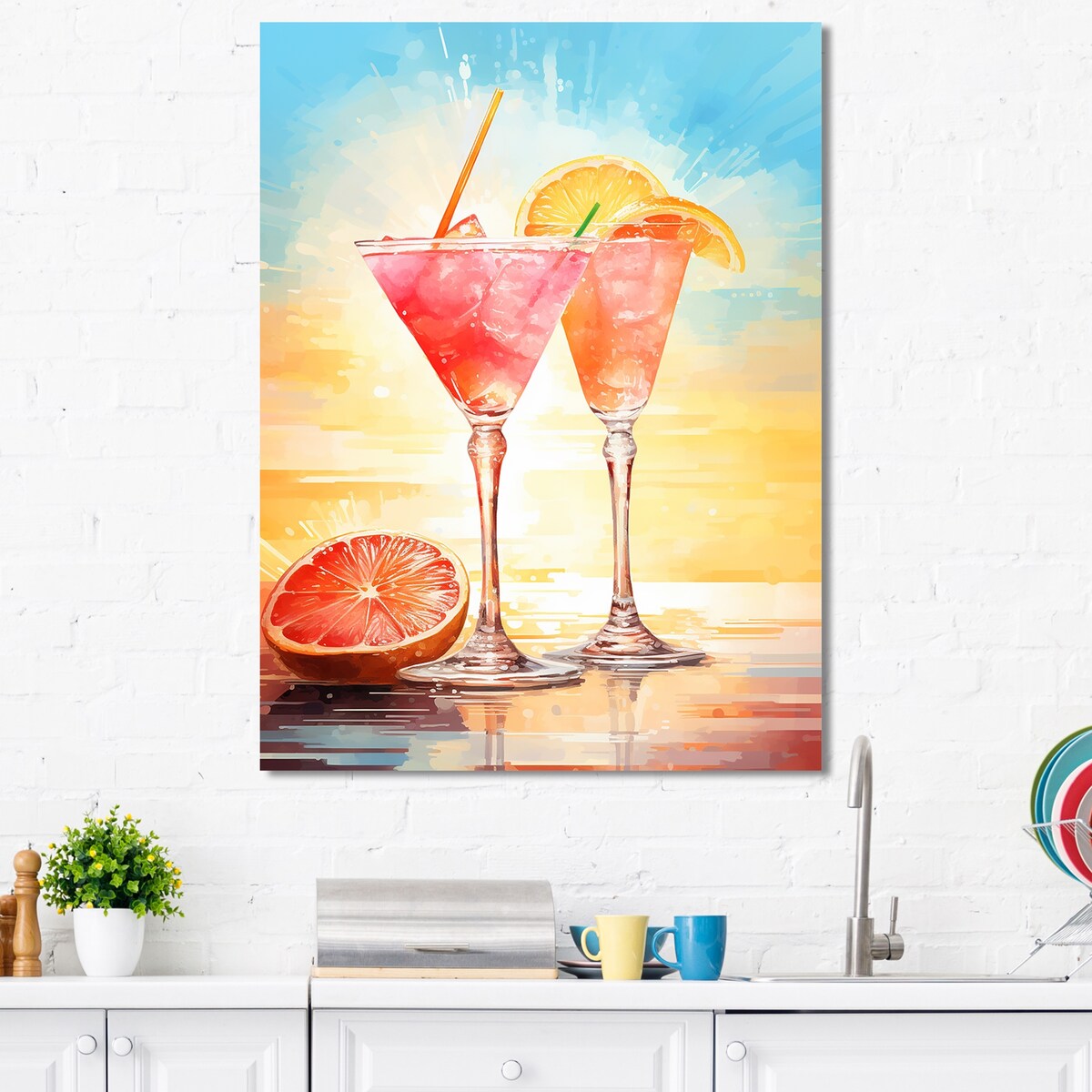 Designart "Daiquiri Dawn Cocktail Glass" Cocktails Wall Art