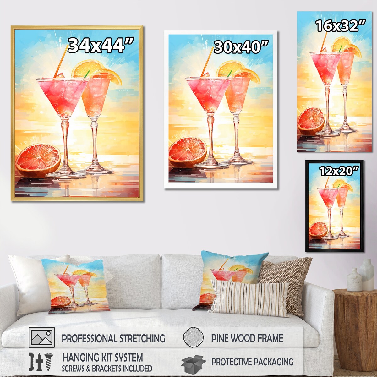 Designart "Daiquiri Dawn Cocktail Glass" Cocktails Wall Art