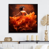 Designart "Dance Flamenco Flames I" Dance Framed Wall Art Living Room