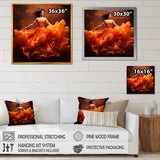 Designart "Dance Flamenco Flames I" Dance Framed Wall Art Living Room