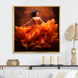 Designart "Dance Flamenco Flames I" Dance Framed Wall Art Living Room