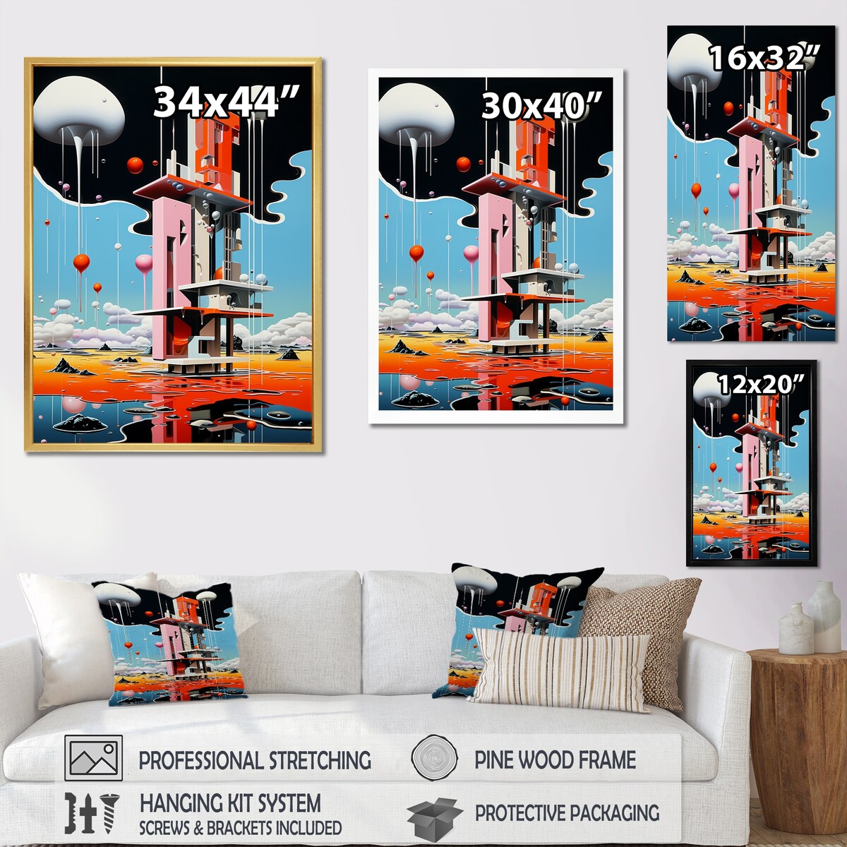 Designart "De Stijl Geyser Horizon" Geyser Wall Art