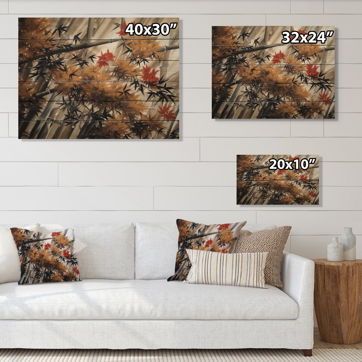 Designart "Dense Bamboo Forest II" Japon Landscape Print on Natural Pine Wood