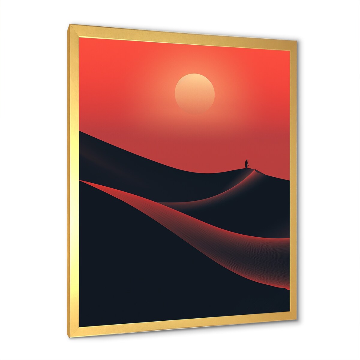 Designart "Desert Horizon On Mars Planet III" Desert Wall Decor Orange - Global Entryway Framed Wall Art Print