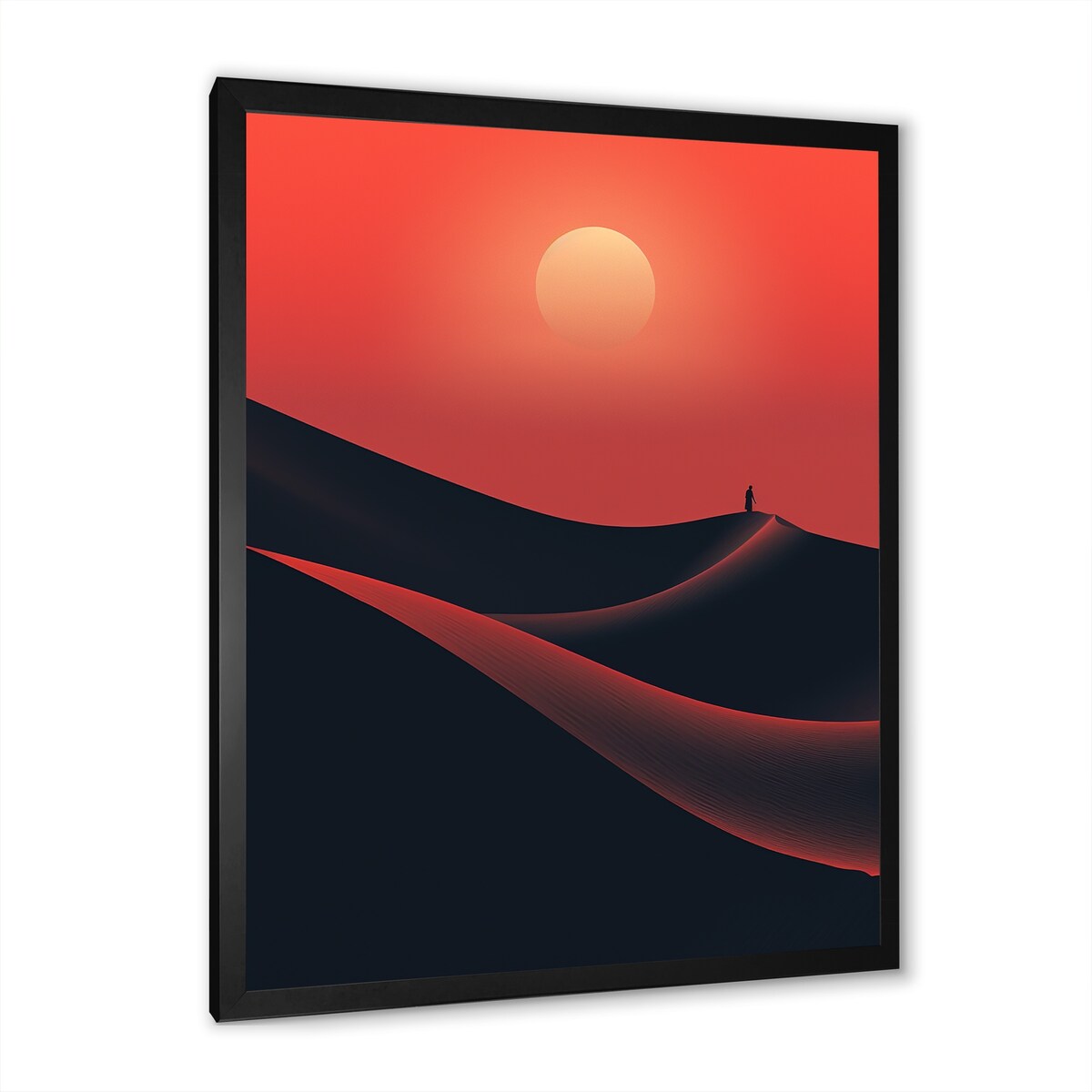 Designart "Desert Horizon On Mars Planet III" Desert Wall Decor Orange - Global Entryway Framed Wall Art Print