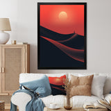 Designart "Desert Horizon On Mars Planet III" Desert Wall Decor Orange - Global Entryway Framed Wall Art Print