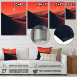 Designart "Desert Horizon On Mars Planet IV" Desert Metal Wall Art - Orange Metal Wall Décor Global Metal Art Work