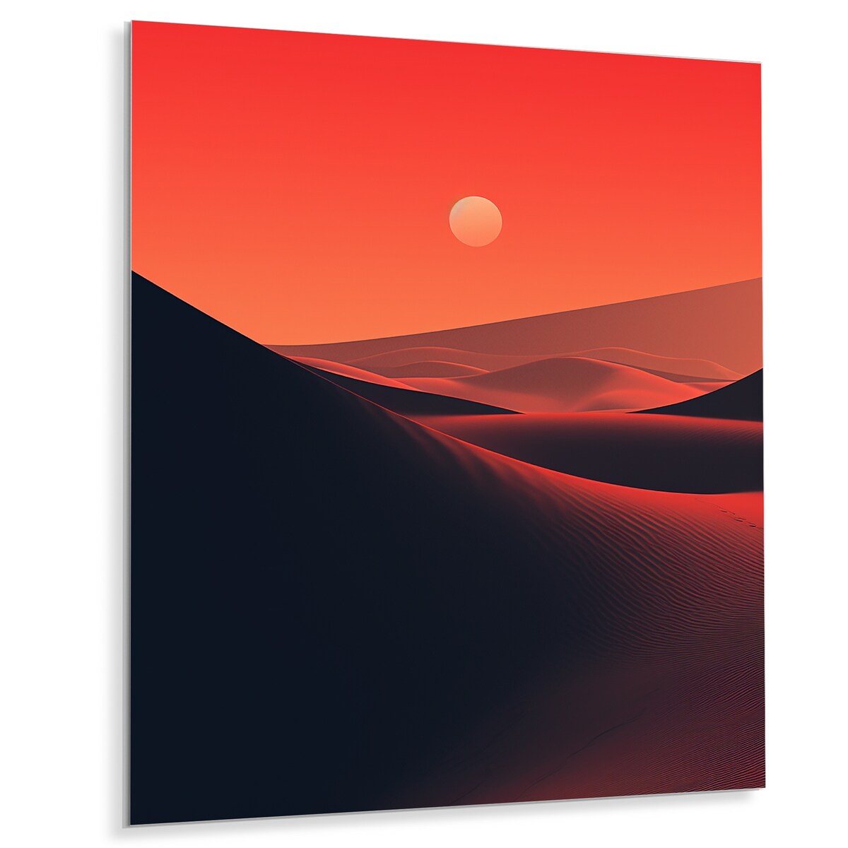 Designart "Desert Horizon On Mars Planet IV" Desert Metal Wall Art - Orange Metal Wall Décor Global Metal Art Work
