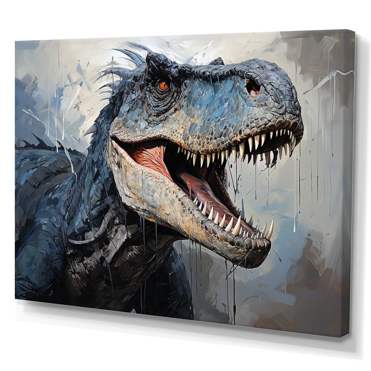 Designart "Dinosaur Blue T Rex Supreme" Dinosaurwall Art