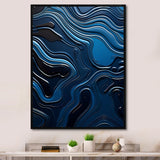 Designart "Dreamy Blue Ristretto Reverie " Abstract Shapes Framed Canvas Art Print