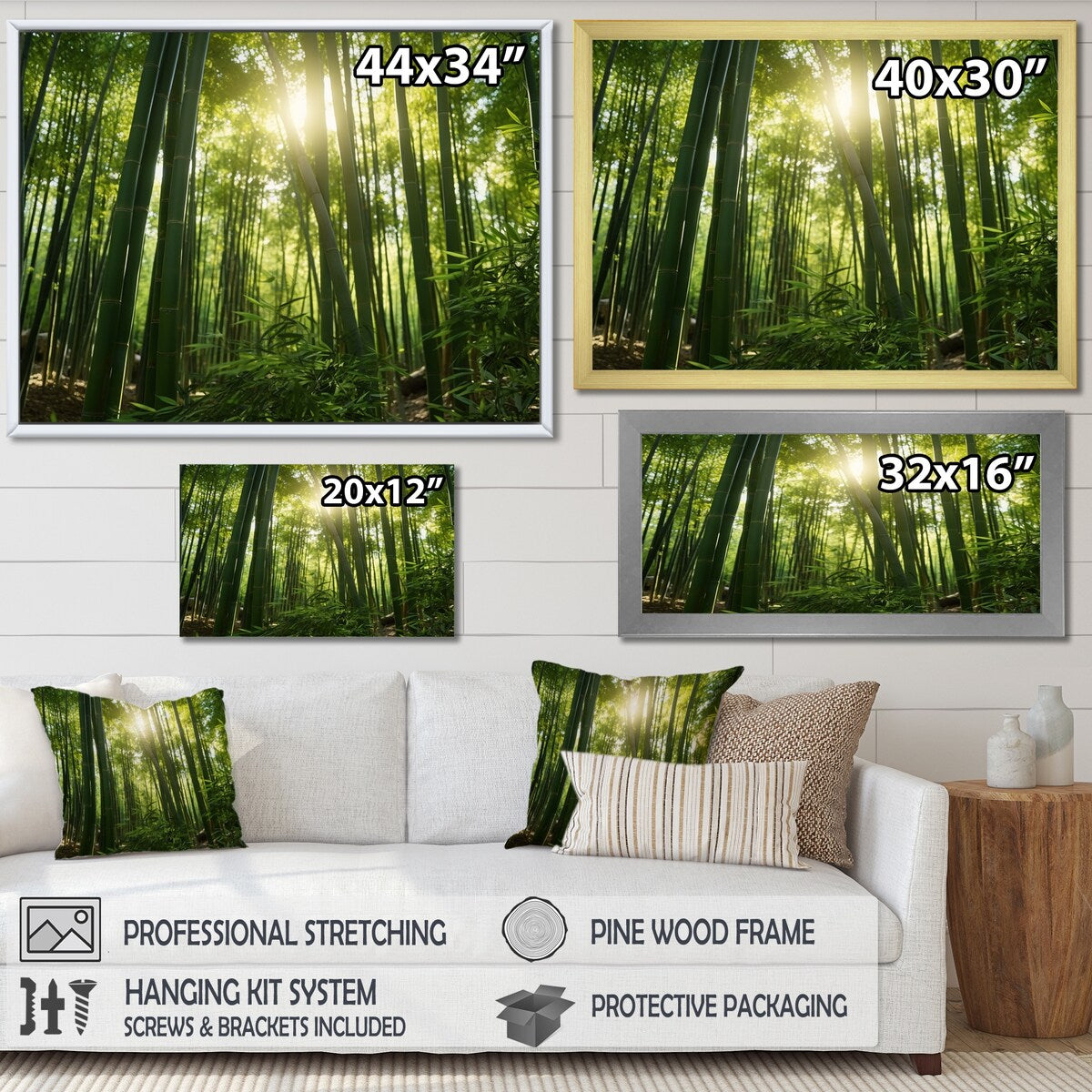 Designart "Dynamic Light Bamboo Grove II" Bamboo Wall Art