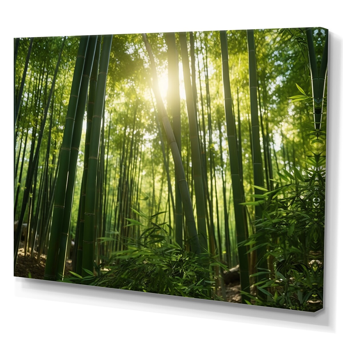 Designart "Dynamic Light Bamboo Grove II" Bamboo Wall Art