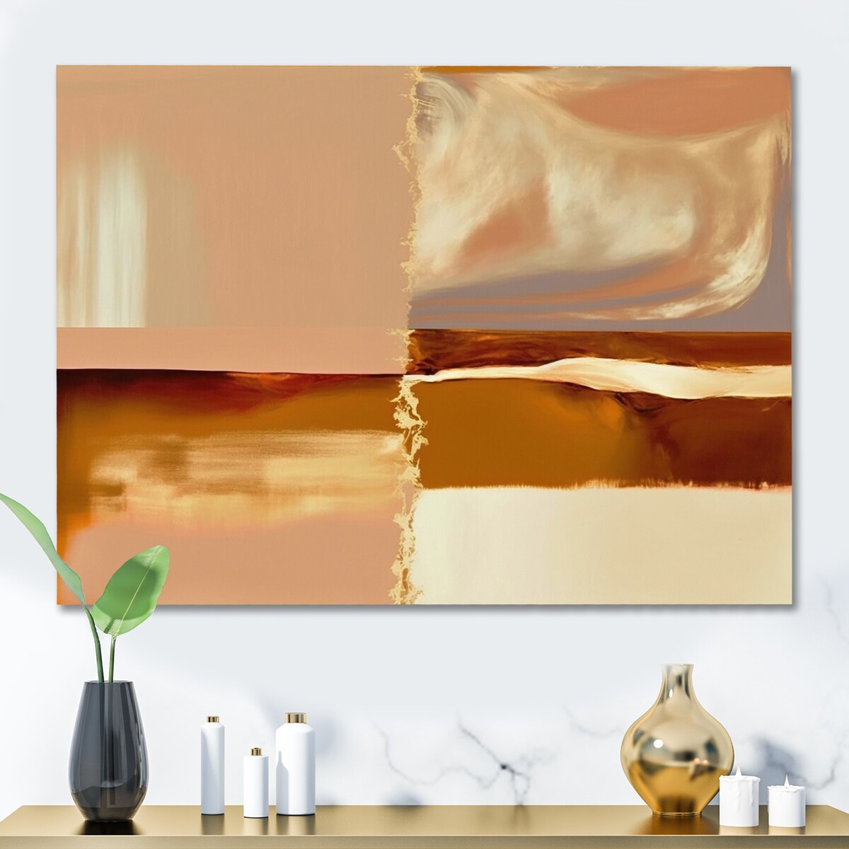 Designart "Earth Tone Mysteries IV" Abstract Canvas Wall Art
